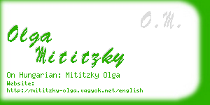 olga mititzky business card